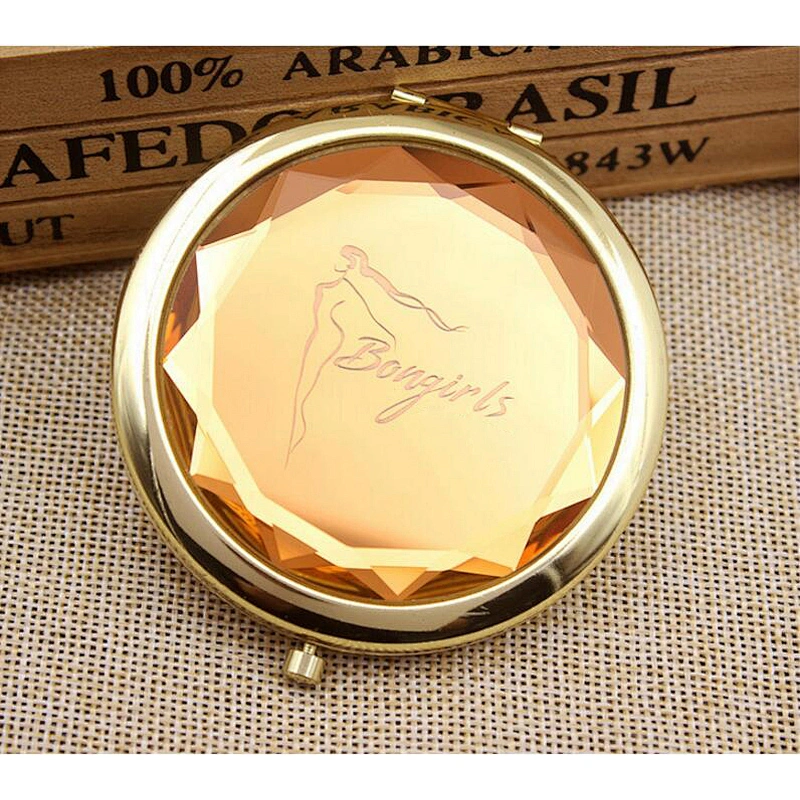 Creative Gold Custom Jeweled  mirror with velvet bag