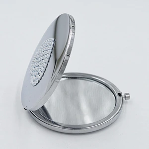 Circular stainless iron set auger business gifts customized portable cosmetic mirror