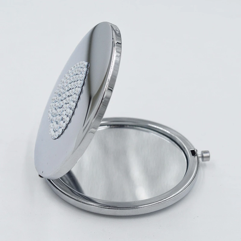 Circular stainless iron set auger business gifts customized portable cosmetic mirror