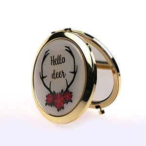 promotional gifts round shape magnifying pocket cosmetic makeup mirror