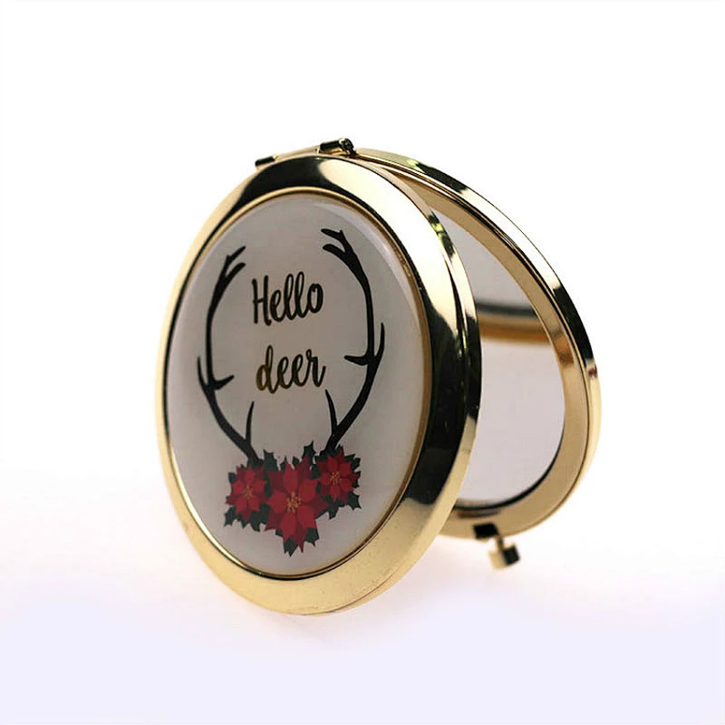 promotional gifts round shape magnifying pocket cosmetic makeup mirror