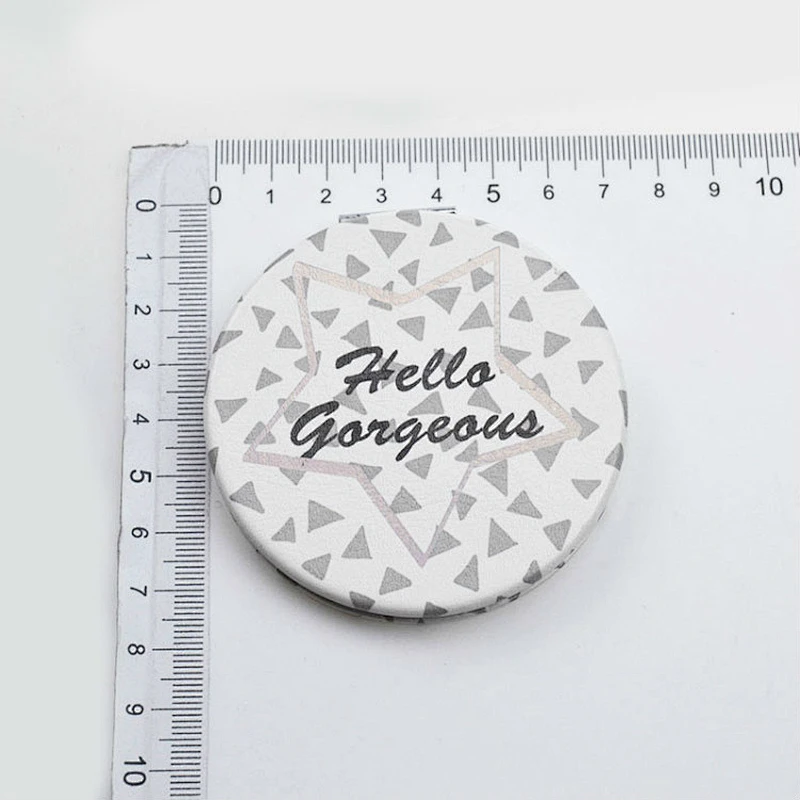 factory supply double-sided pu leather cosmetic makeup compact mirror for promotionall gift