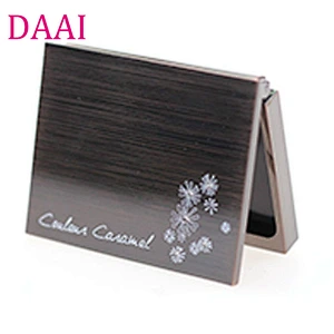 Wholesales custom logo double sides square stainless steel compact mirror
