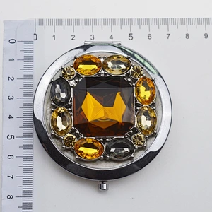 Custom promotional made rhinestone bling compact mirror