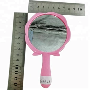 wholesale custom beauty product single rose shape makeup hand held mirror