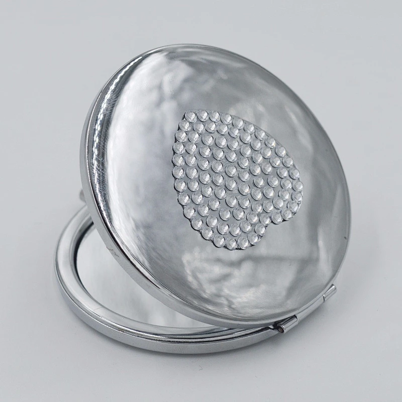 Circular stainless iron set auger business gifts customized portable cosmetic mirror