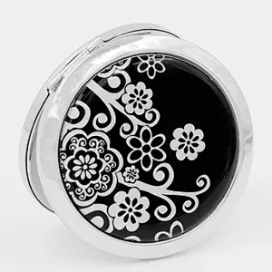 hot sale Metal small double side hand bag custom compact mirror with logo