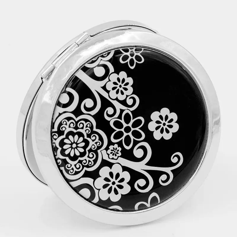 hot sale Metal small double side hand bag custom compact mirror with logo