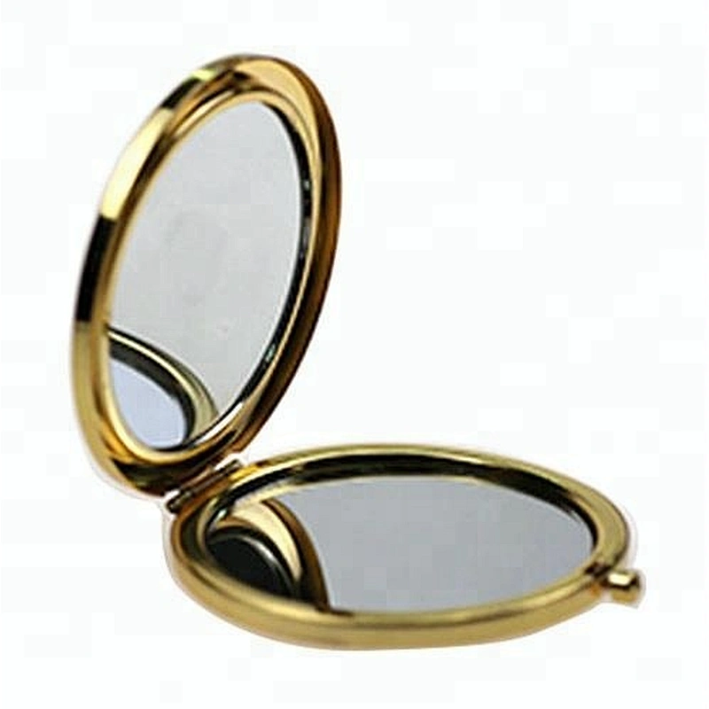 business gifts custom zinc alloy pattern gold plated vanity makeup mirror