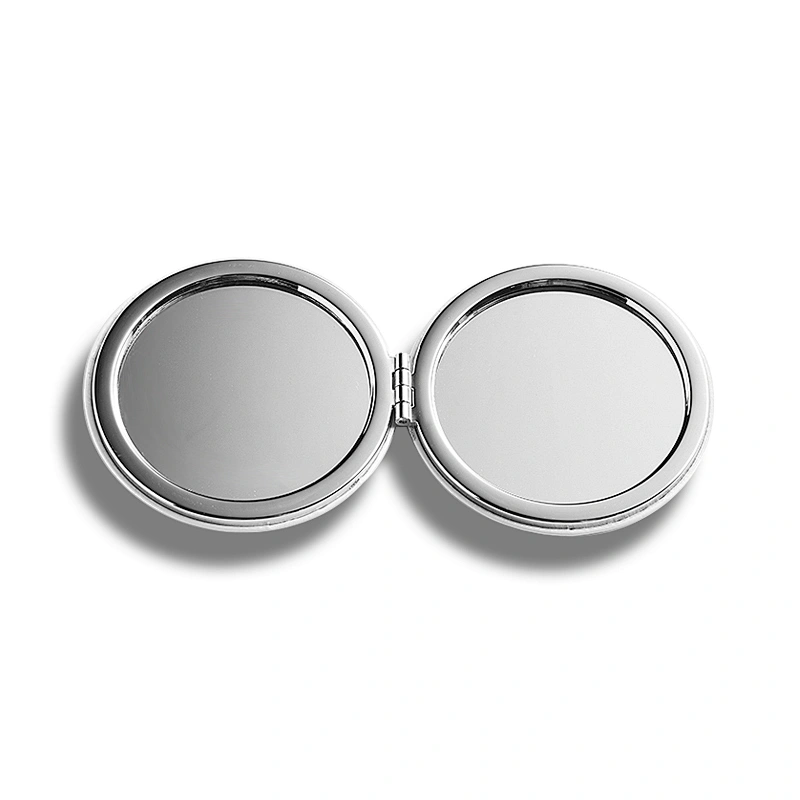 2020 new arrived metal customized pu leather round stylish pocket mirror
