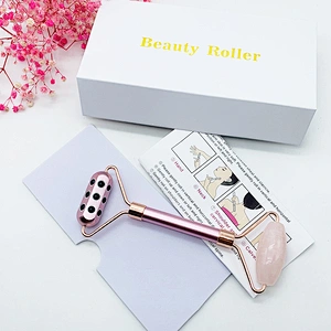Hot sale beauty Derma skin care stone mini rose quartz facial massage germanium jade roller for face