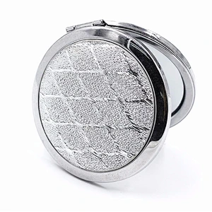 Round silver cloth business gifts wholesale custom cosmetic mirror