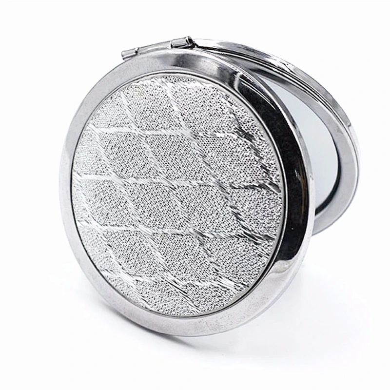 Round silver cloth business gifts wholesale custom cosmetic mirror