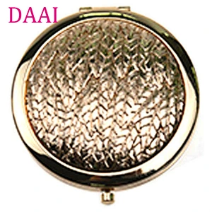 hot sale in 2018 custom zinc alloy double sides golden cosmetic makeup mirror