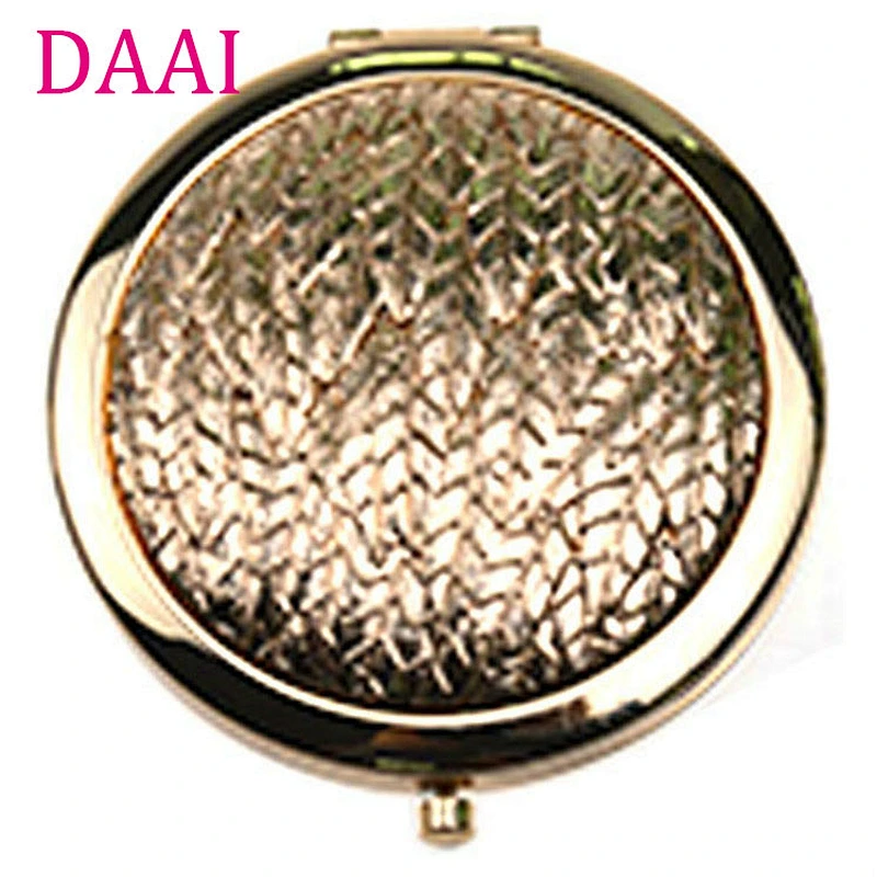 hot sale in 2018 custom zinc alloy double sides golden cosmetic makeup mirror