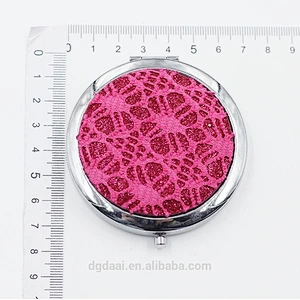 Pocket metal top grade round custom promotional gifts wholesale bling compact mirror hand pocket mirror