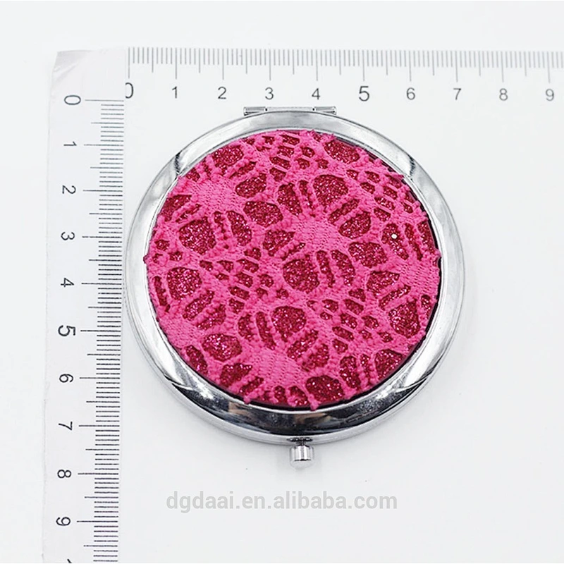 Pocket metal top grade round custom promotional gifts wholesale bling compact mirror hand pocket mirror