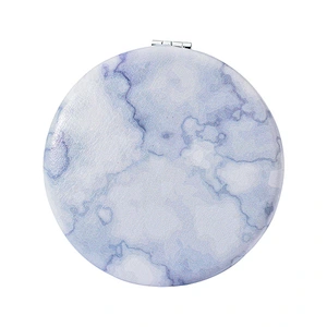Custom Marble Pattern Folding Double Side Small Round makeup Mirror For Girl