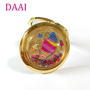 TUV factory audit custom glitter makeup mirror with silicone sheet