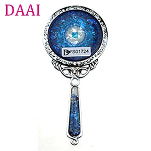 wedding gift custom logo stainless steel cusmetic hand mirror