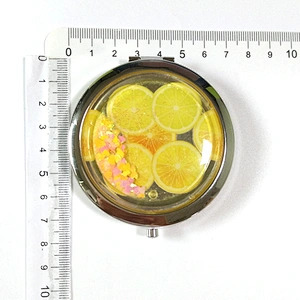 Wholesales round glitter chrome cosmetic mirror with TUV factory audit