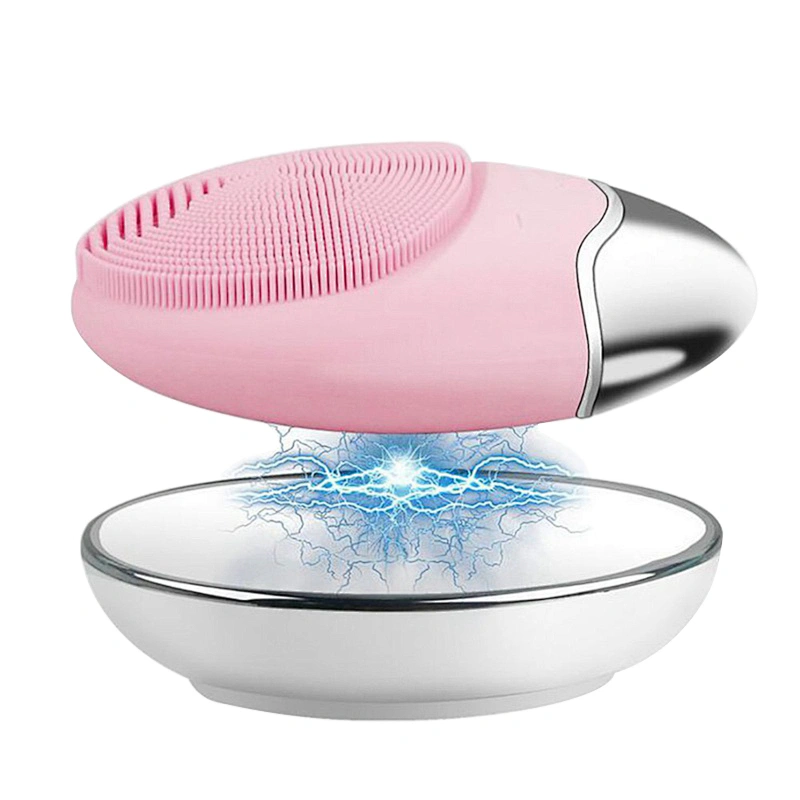Facial Cleansing Brush Electric Silicone Face Cleansing Brush Sonic Vibration Face Massage Deep Cleansing Beauty Tool