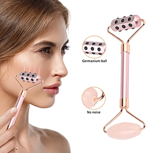 Hot sale beauty Derma skin care stone mini rose quartz facial massage germanium jade roller for face