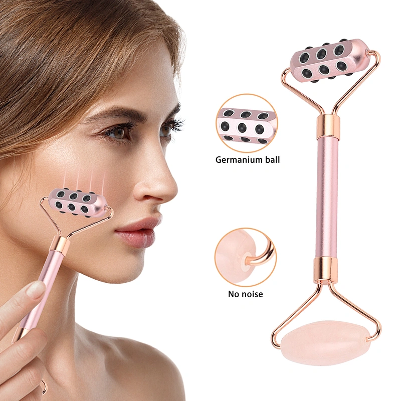 Hot sale beauty Derma skin care stone mini rose quartz facial massage germanium jade roller for face
