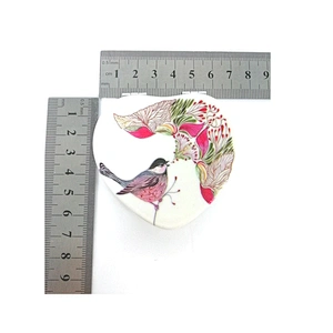 AI certificate leather heart shape plastic frame pocket mirror for Christmas and New Year's holiday gift