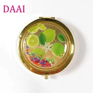 custom logo round glitter makeup mirror with Sedex factory audit