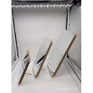 Double-side table desk makeup wooden frame mirror