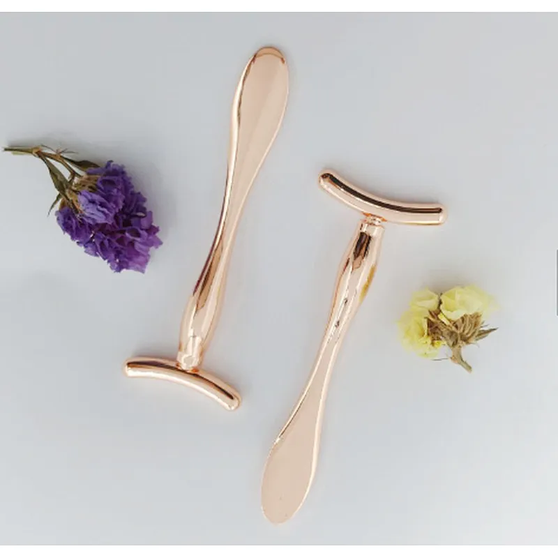 T Shape Golden Beauty Bar Eye Cream Face Massage Stick Instant Face Lift spatula