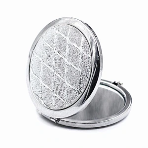 Round silver cloth business gifts wholesale custom cosmetic mirror