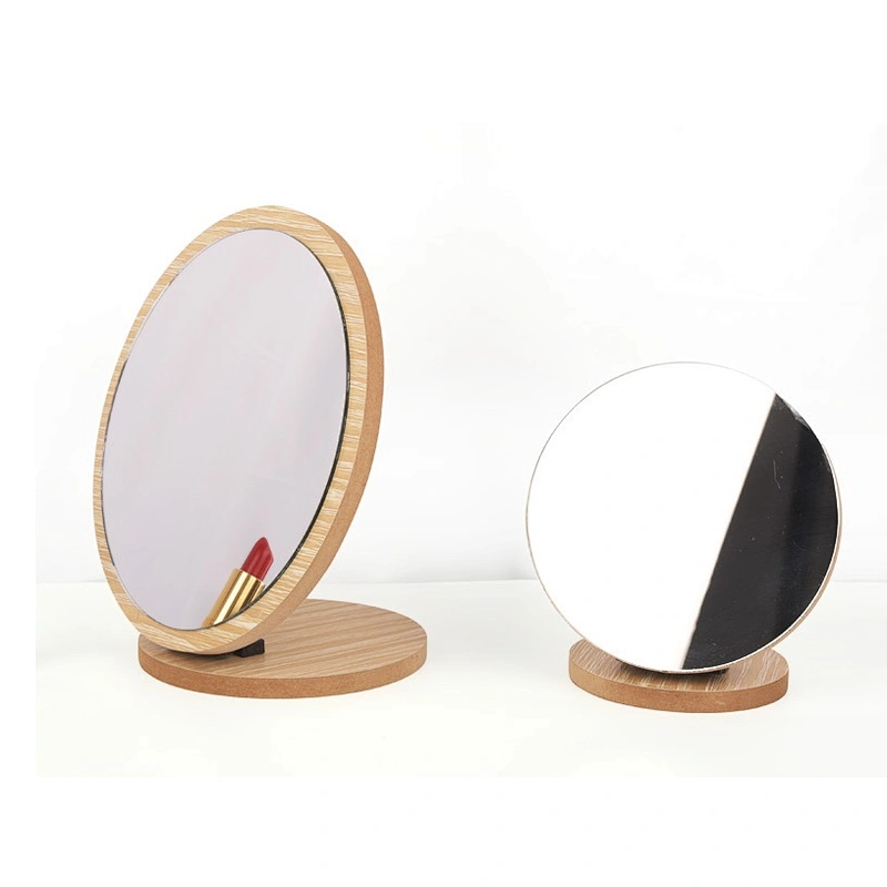 Glass desktop mirror square table Wooden folding mirror
