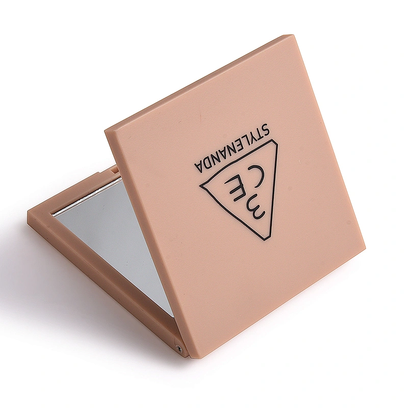 Hot Selling Amazon Pink Plastic Square Double Side Folding Portable Pocket Make up Mirror