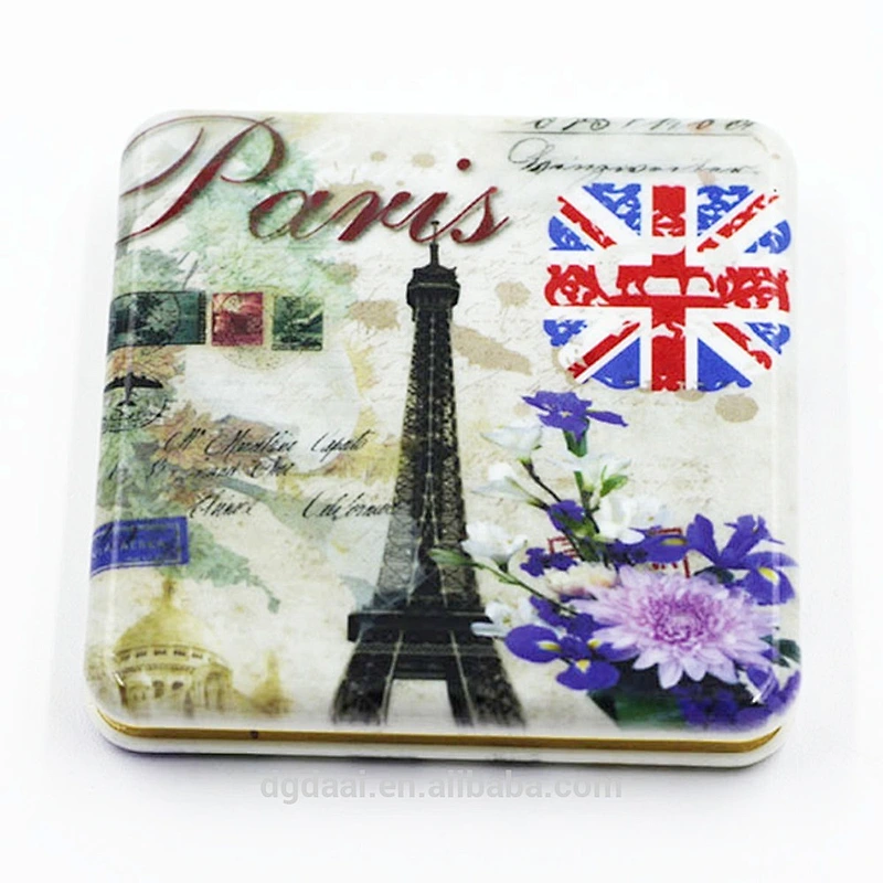Portable travel mirror compact Christmas gift two side square plastic cosmetic mirror portable folding cheap custom makeup mirror