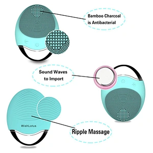 Facial Cleansing Brush Electric Silicone Face Cleansing Brush Sonic Vibration Face Massage Deep Cleansing Beauty Tool
