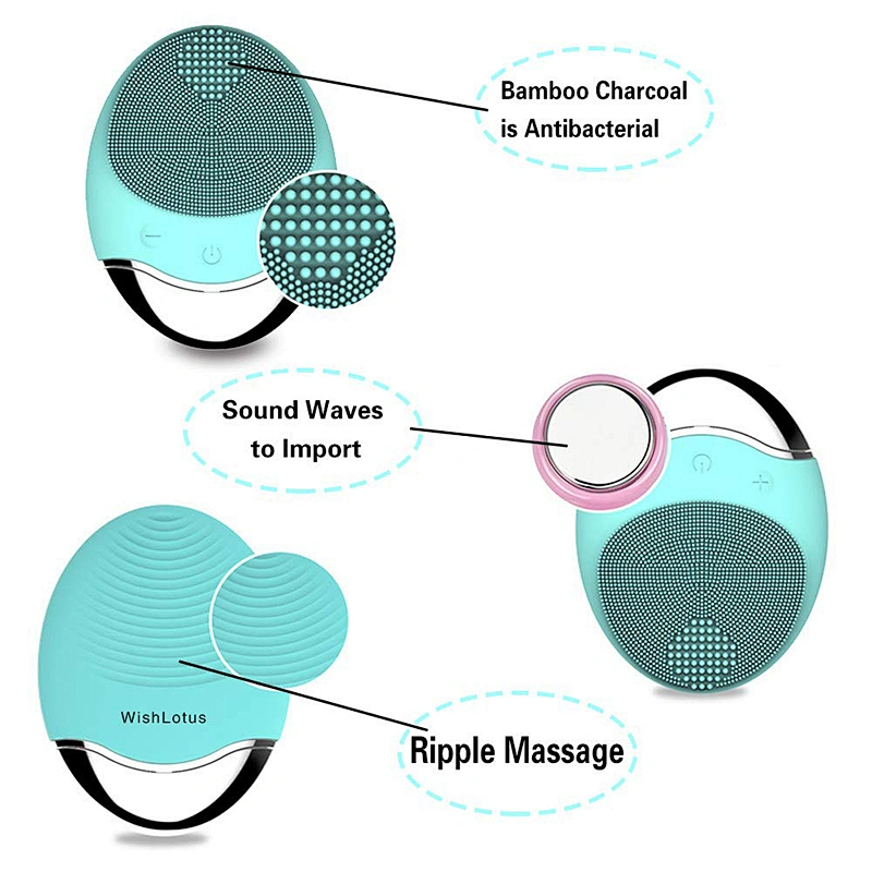 Facial Cleansing Brush Electric Silicone Face Cleansing Brush Sonic Vibration Face Massage Deep Cleansing Beauty Tool