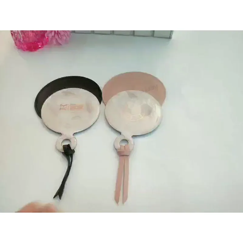 Fashion cosmetic metal mirror with epoxy sticker for custom desgin