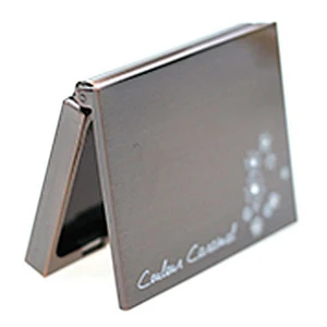 Wholesales custom logo double sides square stainless steel compact mirror