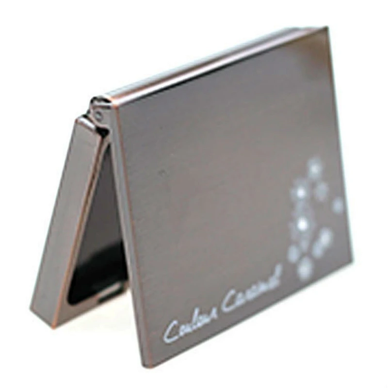 Wholesales custom logo double sides square stainless steel compact mirror