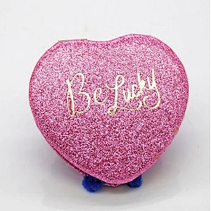 Fashion Heart Shape Custom Design PU Leather Gold Metal Frame cosmetic Mirror