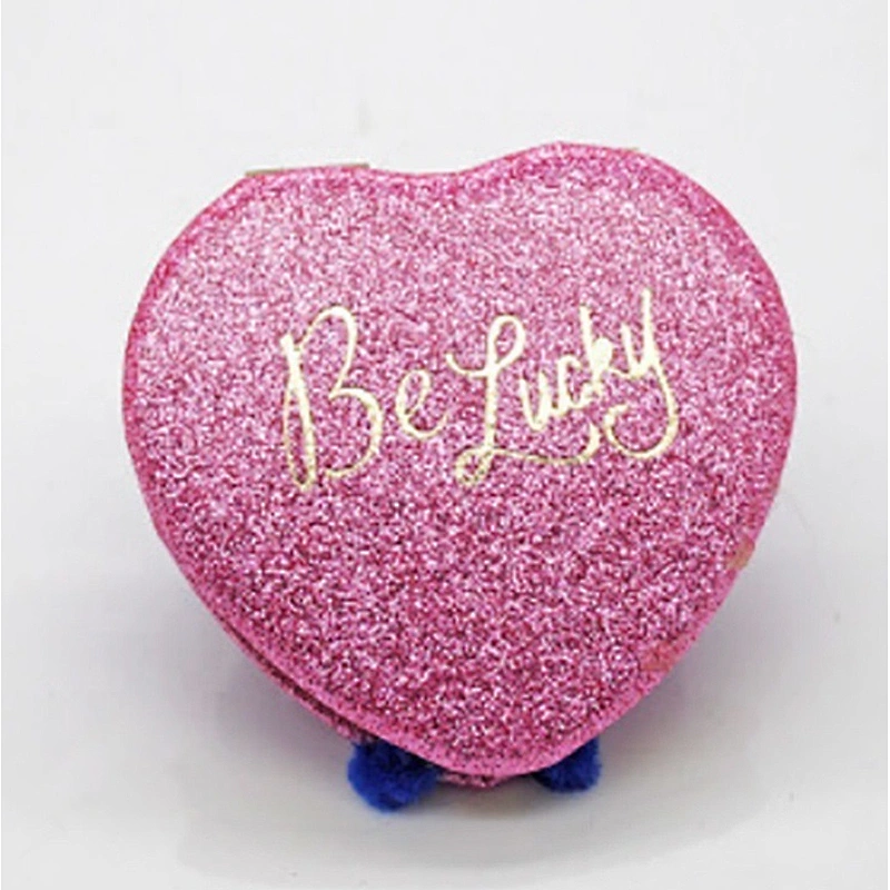 Fashion Heart Shape Custom Design PU Leather Gold Metal Frame cosmetic Mirror