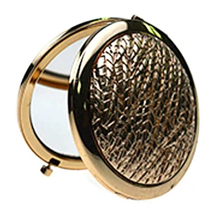 hot sale in 2018 custom zinc alloy double sides golden cosmetic makeup mirror