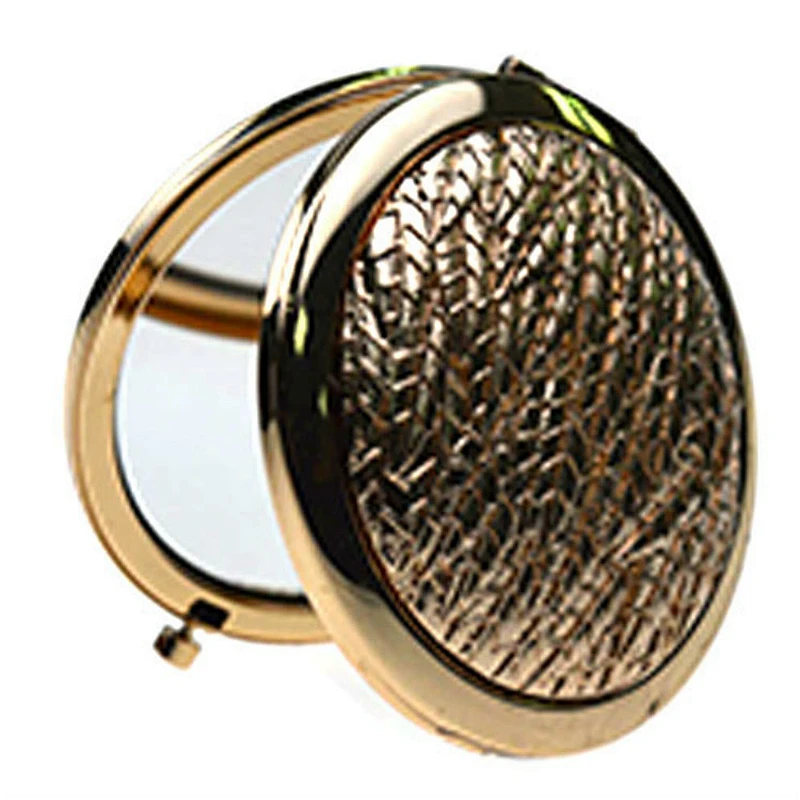 hot sale in 2018 custom zinc alloy double sides golden cosmetic makeup mirror