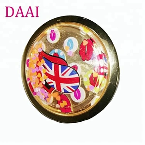 Factory wholesales high clear silicone glitter makeup mirror with float glass