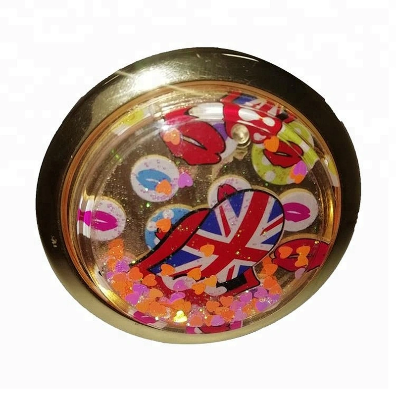 Factory wholesales high clear silicone glitter makeup mirror with float glass