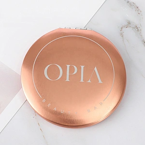 Private Label Glass Diamond Cute Unique Crystal Gold Golden Cosmetic Pocket  Mirrors