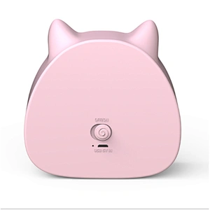 mobile hand travel cartoon pig USB rechargeable mini air cooling fan LED make up mirror