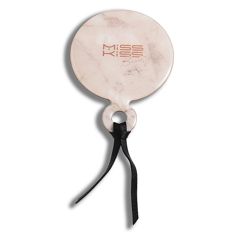Fashion cosmetic metal mirror with epoxy sticker for custom desgin